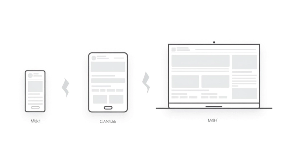 Diagramma concettuale mostrando una media query che confronta la larghezza dello schermo con un breakpoint, con due diversi layout risultanti