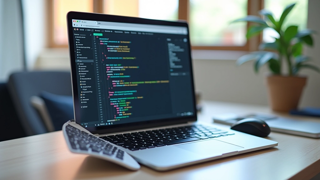 Schermo del laptop con browser developer tools per test cross-device